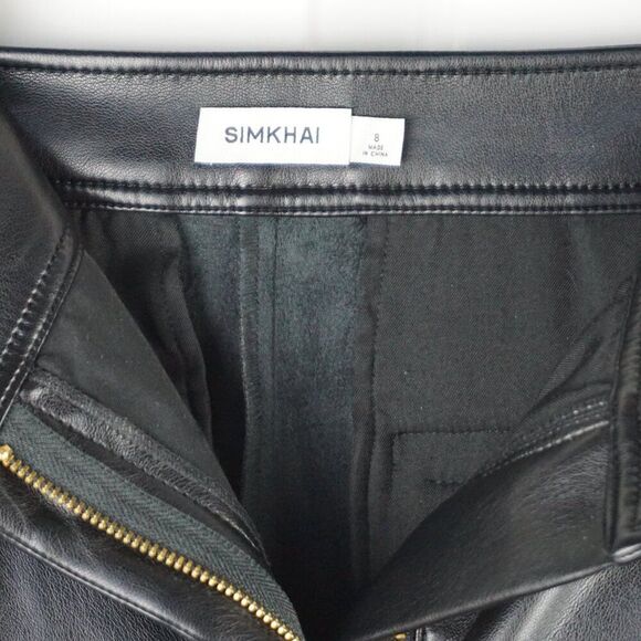 New Jonathan Simkhai Dahlia Straight Leg Trouser in Black Vegan Leather size 8 - Picture 16 of 16